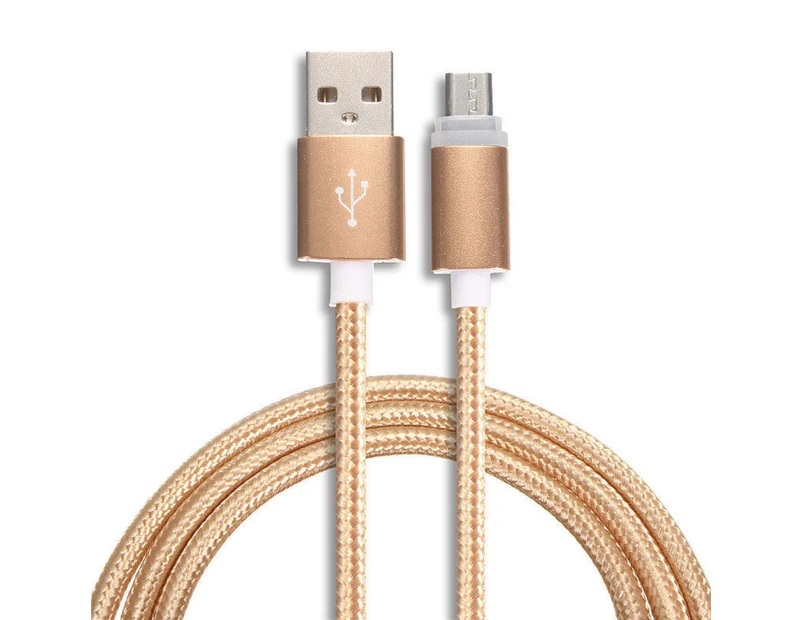 1/2/3M Micro USB Data Sync Fast Charger Charging Cable Cord for Samsung Android-Gold-3 Meter