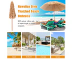 Costway 2.43m Patio Thatched Tiki Umbrella 8 Ribs Portable Hawaiian Hula Beach