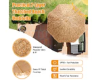 Costway 2.43m Patio Thatched Tiki Umbrella 8 Ribs Portable Hawaiian Hula Beach