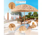 Costway 2.43m Patio Thatched Tiki Umbrella 8 Ribs Portable Hawaiian Hula Beach