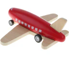 Mini Wooden Airplane Models Kit Pull Back Plane Kids Baby's Learning & Education Toy Red