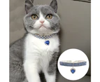 Rhinestone Pet Love Necklace - Blue - S
