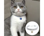 Rhinestone Pet Love Necklace - White - S