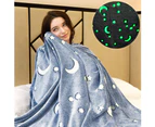 Oraway Dot Starry Sky Luminous Flannel Child Adult Office Sofa Nap Throw Blanket Cover - Starry Sky 1.0m * 1.5m