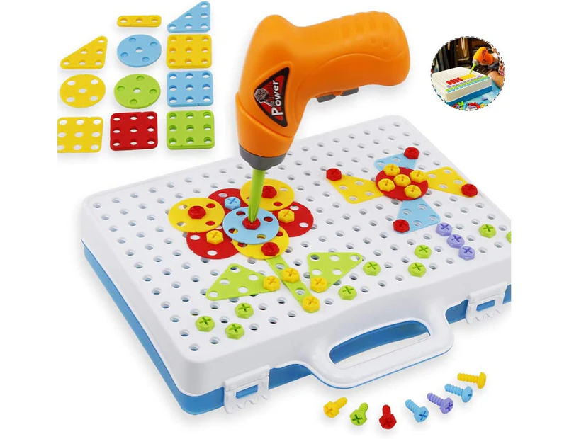 Plug-in game Montessori toy with drill educational creative toy 3D puzzle mosaic game tool box children from 3 4 5 6 years for boys girls