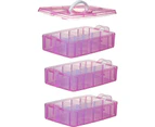 Storage Organizer,Hot Wheels Case,Sewing Box,3-Tier Plastic Organizer Box with Dividers, Storage Containers