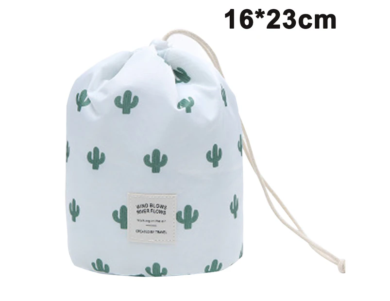 Barrel Toiletry Bag,Travel Cosmetic Bags Drawstring Makeup Bag
