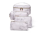 Marble Makeup Bag,4 Pack Toiletry Bag Travel Bag Portable Cosmetic Bag
