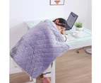 Oraway 1 Set Electric Blanket Auto Timing Function Portable Fast Heating-up Household Office USB Warming Heated Pad Shawl for Daily Use - 75cm Silver Gray