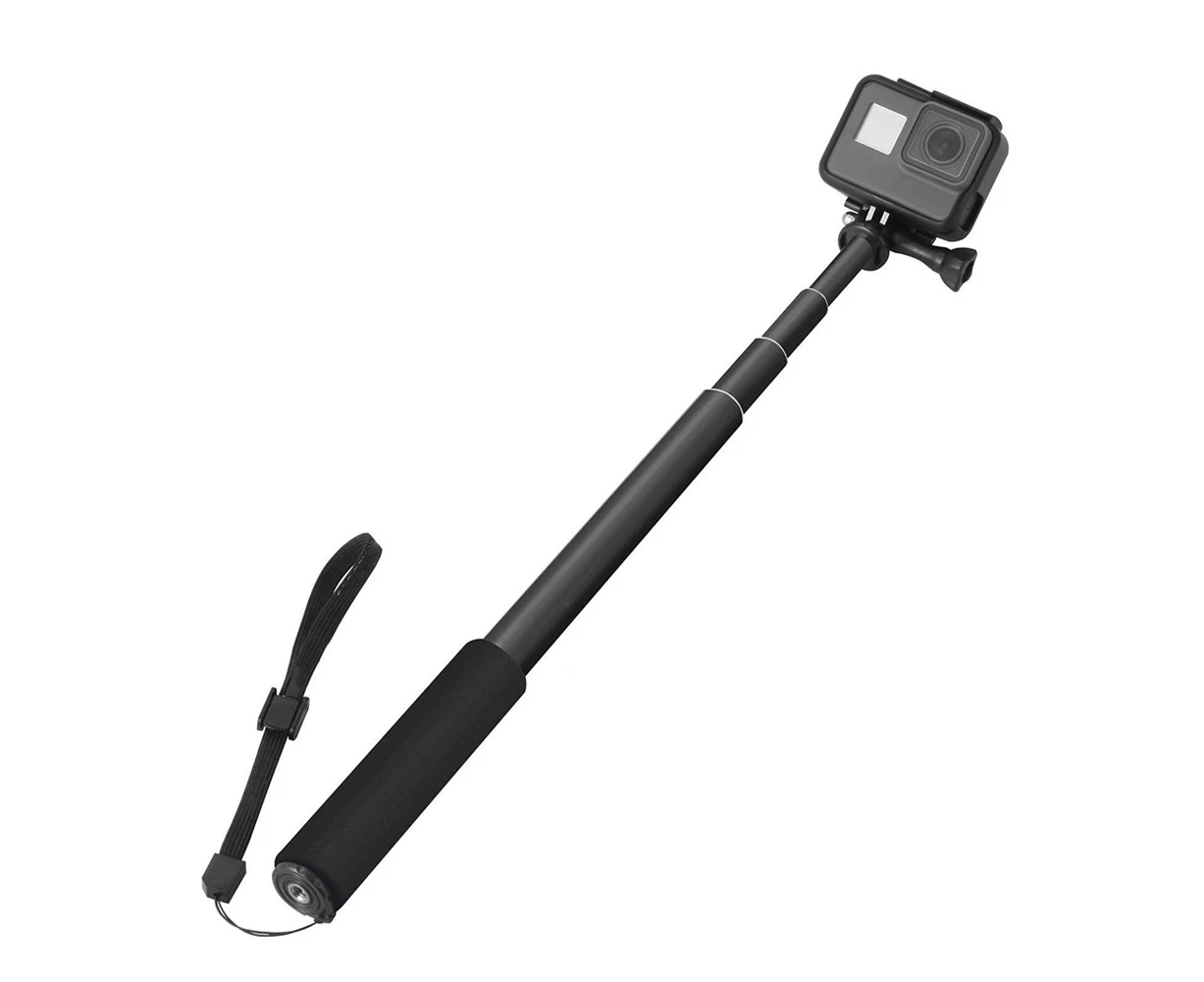 Bluebird Portable Aluminum Alloy Telescopic Action Camera Selfie Stick Monopod for GoPro-Black