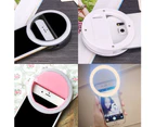 Bluebird Portable Clip Fill Light Selfie LED Ring Photography for iPhone Android Phone-Black