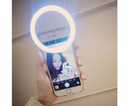 Bluebird Portable Clip Fill Light Selfie LED Ring Photography for iPhone Android Phone-White