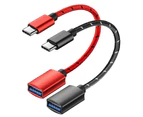 Bluebird OTG Type-c Male to USB 3.1 Female Extension Charging Cable Converter Adapter-Red