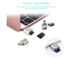 Bluebird Mini Metal USB 3.1 Micro Secure Digital TF Memory Type-C Card Reader OTG Adapter-Silver