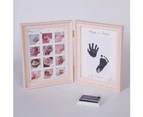 Oraway Infant Baby Handprint Footprint First Year Picture DIY Family Memory Photo Frame - Blue