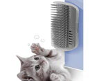 Cat Self Groomer, 2 Pack Cat Grooming Brush, Cat Face Scratcher, Wall Corner Groomers Soft Grooming Brush -Grey - Grey