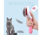 Brush for Cat Dog,Shedding Brush with Self-Clean Eject Button,Cat Grooming Brush,Pet Massage Brush, Deshedding Tool-Pink - Pink