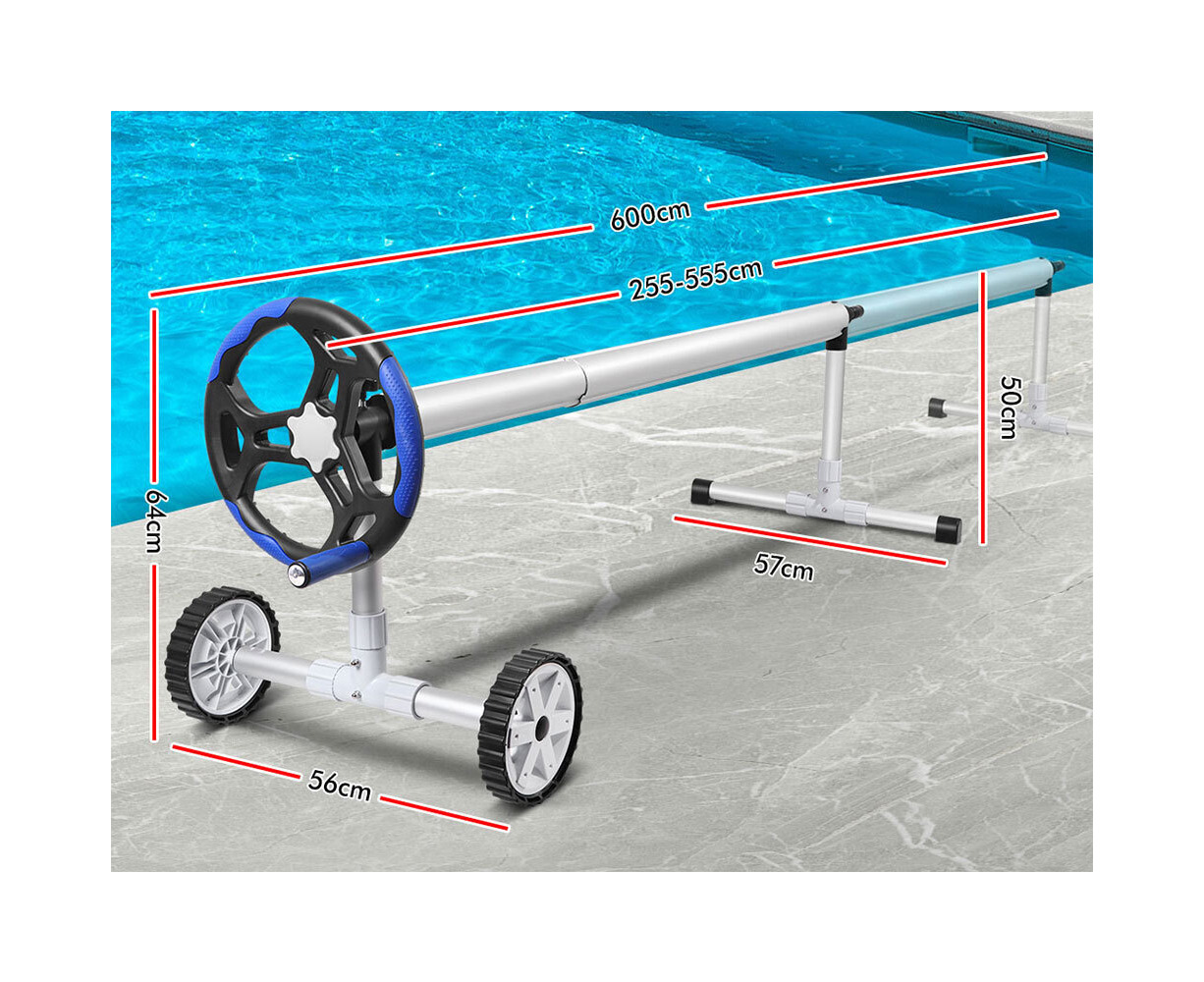 Alfordson Pool Cover Roller 6m Adjustable Solar Blanket Reel Swimming Blue  1EA