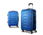 Wanderlite 2pc Luggage Trolley Travel Suitcase Set TSA Hard Case Lightweight Blue