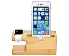 Bluebird Bamboo Wood Phone Charger Dock Holder Desk Stand for iPhone Apple Watch 38/42mm-