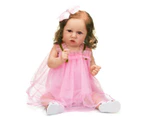 NPK 55CM lifelike saskia reborn silicone baby doll popular newborn doll Rooted Long hair collectible art doll