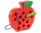 Apple-baby bug eat apple threading hands-on toyPineapple threading game,threading toy, wooden Montessori toy