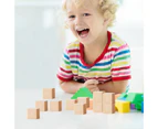 Bestjia 10Pcs Building Block Wooden Square Ornament Home DIY Decor Education Kids Toy - 5cm