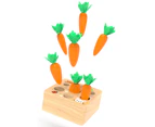 Bestjia Early Education Wooden Block Pulling Carrot Game Kids Children Interactive Toy