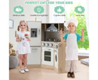 Costway Kids Corner Wooden Kitchen Playset Pretend Cooking Toy w/Cookware Accessories
