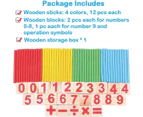 Counting Number Blocks And Sticks | Montessori Toys For Toddlers | Homeschool Supplies | Educational Wooden Math Educational Number Cards And Rods