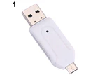 Colorfulstore 2 in 1 USB OTG Card Reader Universal Micro USB TF SD Card Reader for PC Phone-Pink