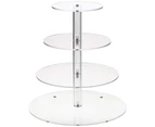 Leiou Transparent Round Acrylic 3/4 Tier Cake Holder Party Cupcake Display Stand Rack- 4 Layer