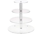 Leiou Transparent Round Acrylic 3/4 Tier Cake Holder Party Cupcake Display Stand Rack- 3 Layer