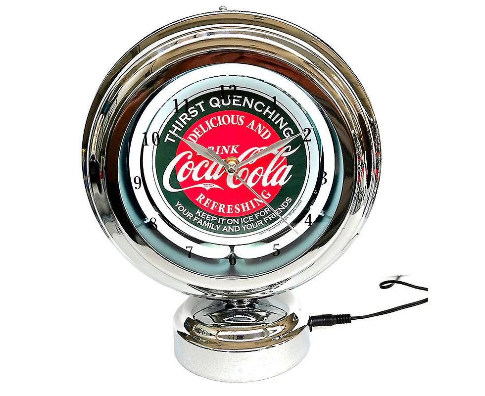 Original Coca-cola Neon Clock Double Side Clock Cafe Bar Home Decoration