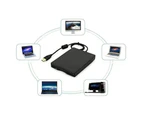 Colorfulstore Floppy Drive USB 2.0 Plug Play Portable 3.5-inch External Floppy Disk Reader 1.44 MB FDD for PC-Black