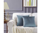 Decorative Black Small Lumbar Pillow Covers, Cushion Covers Velvet Pillow Covers, Sofa Throw Pillow Covers 20 x 20"- set of 2-Greylish Blue