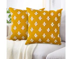 Decor Pillow Covers 18x18 Inch Set of 2, Soft Rhombic Jacquard Square Pillow Cases for Couch Bed Car Cushion Sofa