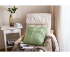 Cotton Knitted Throw Pillow Cover Double-Cable Warm Pillow Case Cushion Cover for Bed Sofa Couch Decoration Set of 2 Green