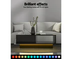 Artiss Coffee Table Led Lights Black