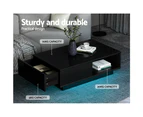 Artiss Coffee Table Led Lights Black