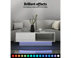 Artiss Coffee Table Led Lights White