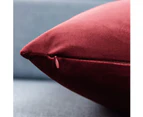 Decorative Lumbar Velvet Throw Pillow Covers ,Pack of 2 Luxury Soft Solid Cushion Cases for Sofa Couch 12"x20", Set of 2-Burgundy
