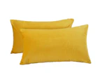 Decorative Lumbar Velvet Throw Pillow Covers ,Pack of 2 Luxury Soft Solid Cushion Cases for Sofa Couch 12"x20", Set of 2-Yellow