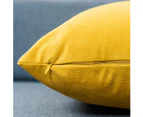 Decorative Lumbar Velvet Throw Pillow Covers ,Pack of 2 Luxury Soft Solid Cushion Cases for Sofa Couch 16"x16", Set of 2-Yellow