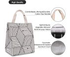 Reusable Lunch Bag Insulated Lunch Box Canvas Fabric with Aluminum Foil, Lunch Tote Handbag for Women,Men,School, Office