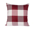 Pack of 2  Retro Checkers Plaids Polyester Linen Soft  Decorative Throw Pillow Covers Home Decor Cushion Case for Sofa Bedroom 18''x18''-White and Red