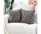 Pack of 2 Soft Plush Short Wool Velvet Decorative Throw Pillow Covers Luxury Style Cushion Case Pillow Shell for Sofa Bedroom Square 20"x20"-Dark Taupe