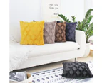 Plush Short Wool Velvet Decorative Throw Pillow Covers Luxury Style Cushion Case Faux Fur Pillowcases for Sofa Bedroom Pack of 2 12" x 20"-Yellow