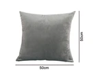 Pack of 2, Velvet Soft Decorative Square Throw Pillow Cover Cushion Covers Pillow case, Home Decor Decorations for Sofa Couch Bed Chair 50x50cm-Grey
