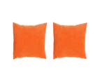 Pack of 2, Corduroy Soft Decorative Square Throw Pillow Cover Cushion Covers Pillowcase, Home Decor Decorations for Sofa Couch Bed Chair 60x60cm-Orange